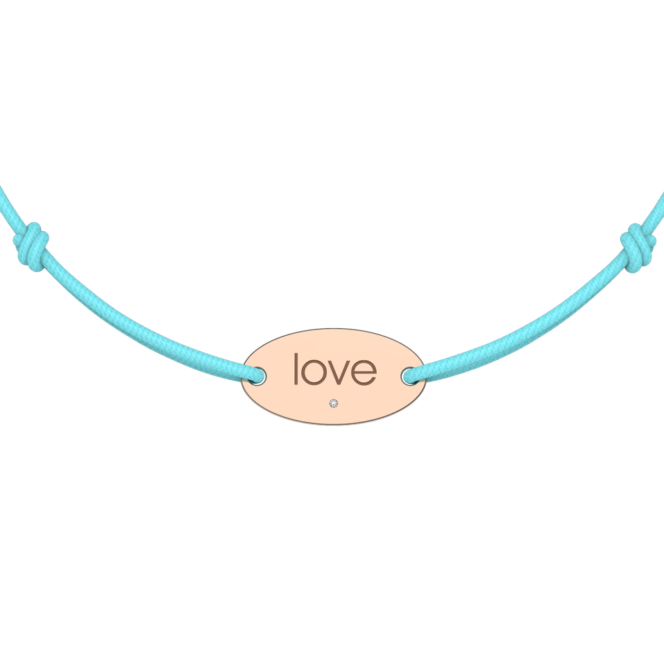 Diamond bracelet with cord Love