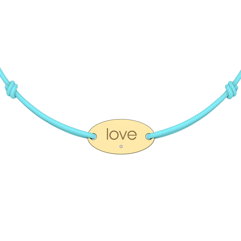 Diamond bracelet with cord Love