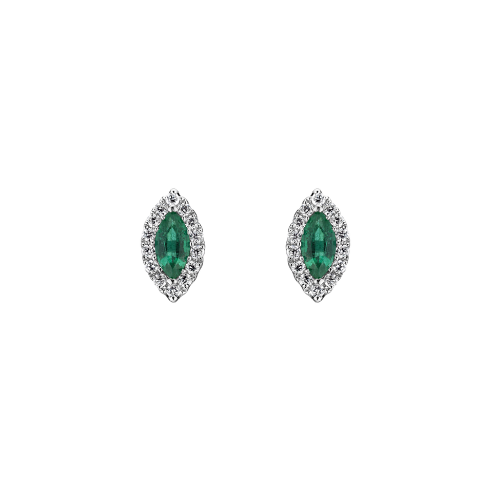 Diamond earrings with Emerald Sign of Desire