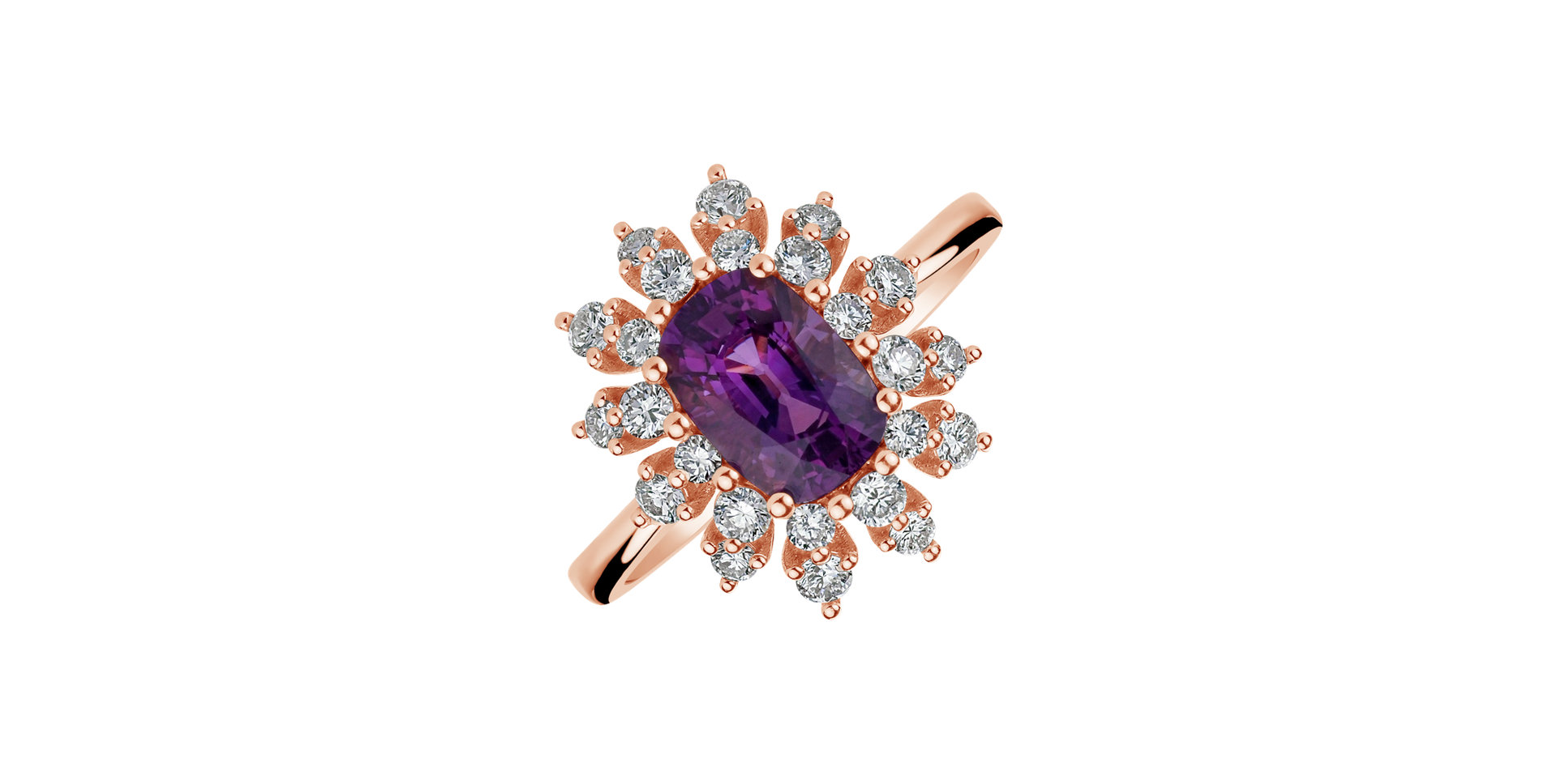 Diamond ring with Sapphire Noble Pleasure