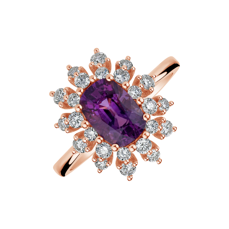 Diamond ring with Sapphire Noble Pleasure