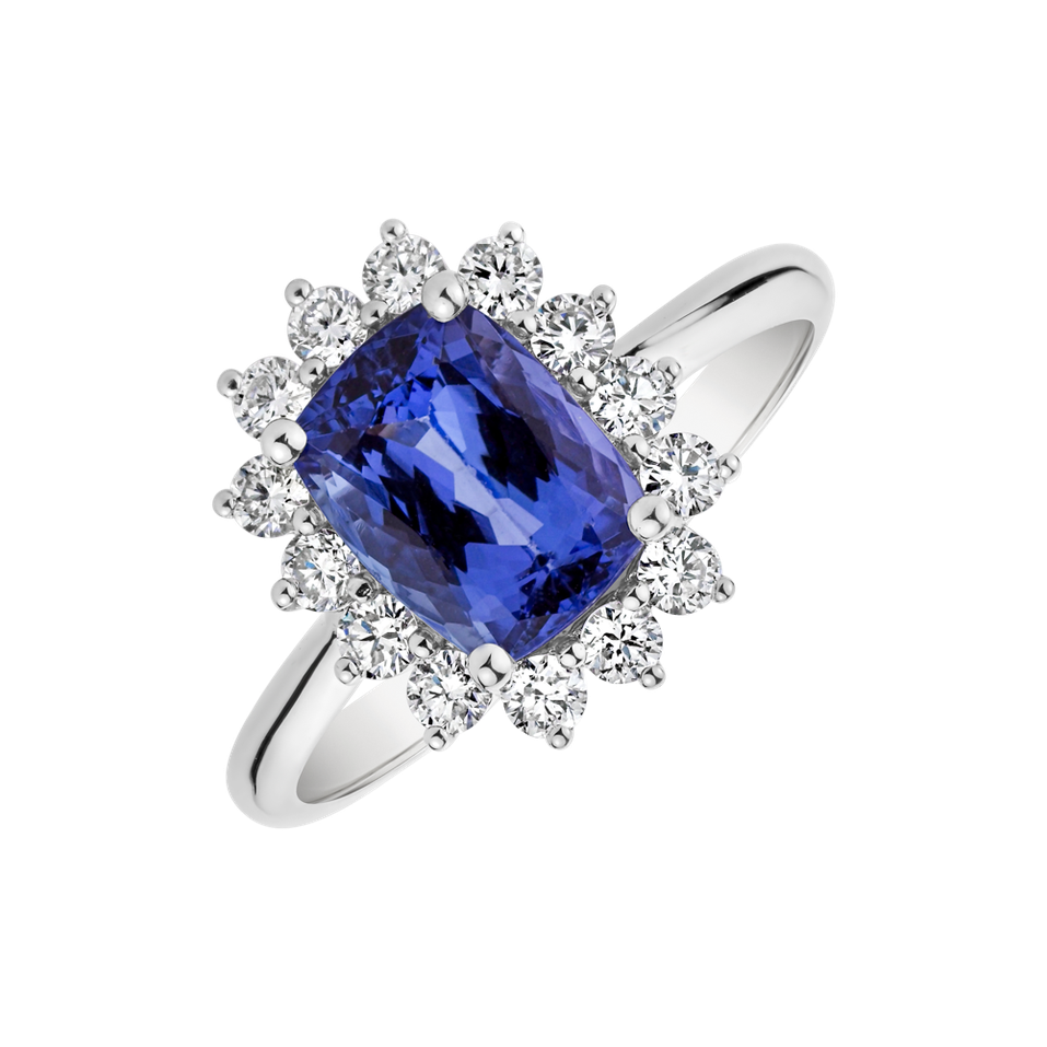 Diamond ring with Tanzanite Paradise Goddess