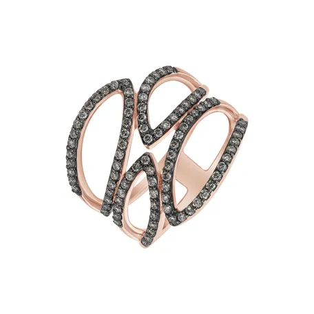 Ring with brown diamonds Sun Lure