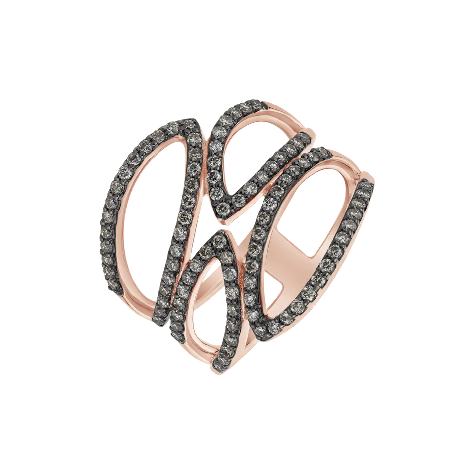 Ring with brown diamonds Sun Lure