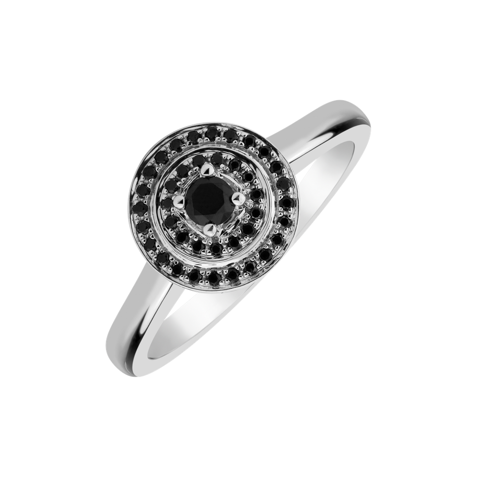 Ring with black diamonds Noble Mystery