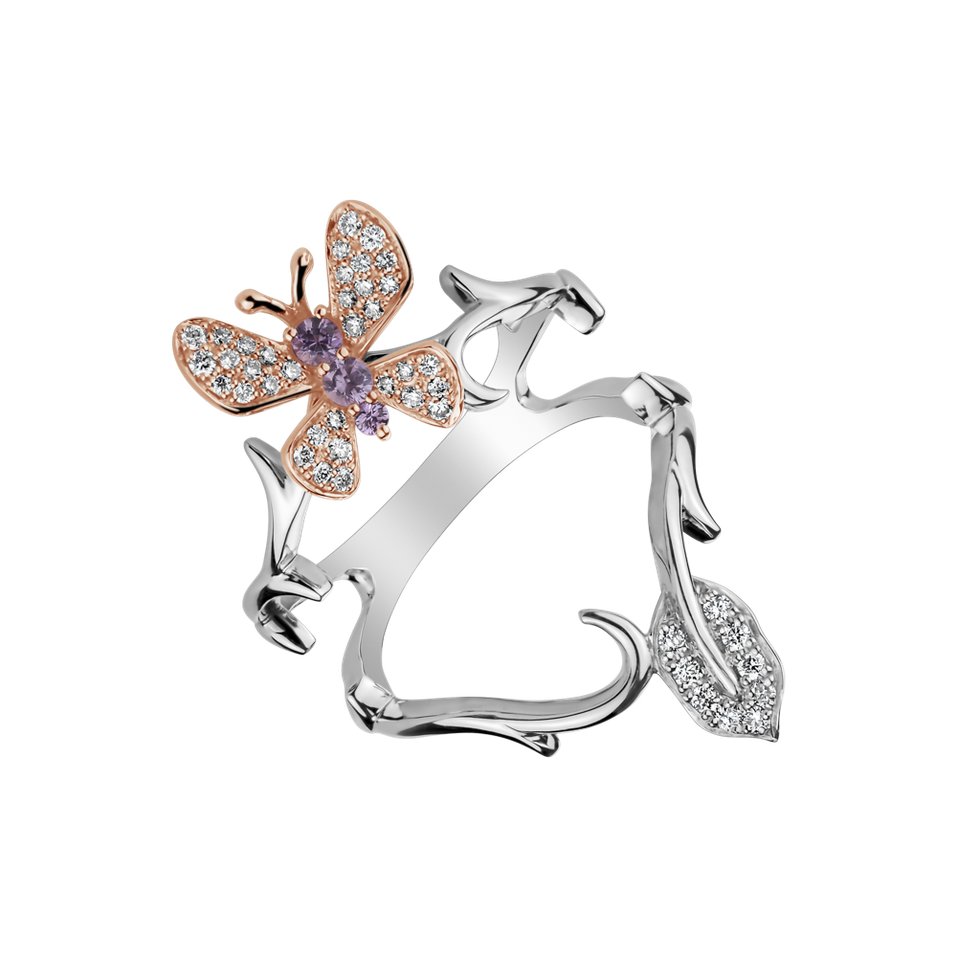 Diamond ring with Sapphire Breath of Softness