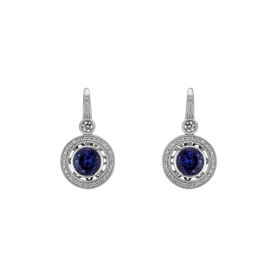 Diamond earrings with Tanzanite Monarch Love