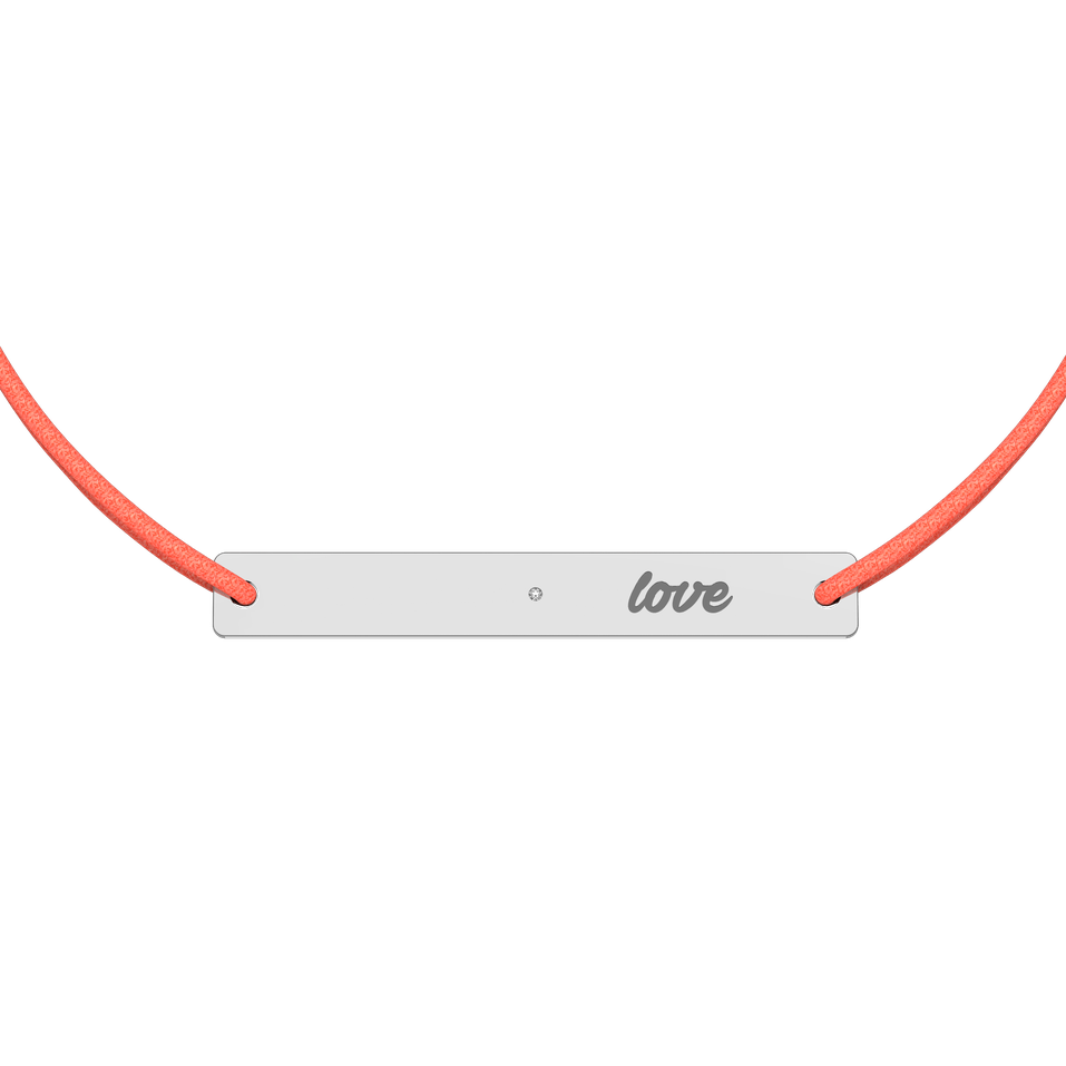 Diamond bracelet with cord Love