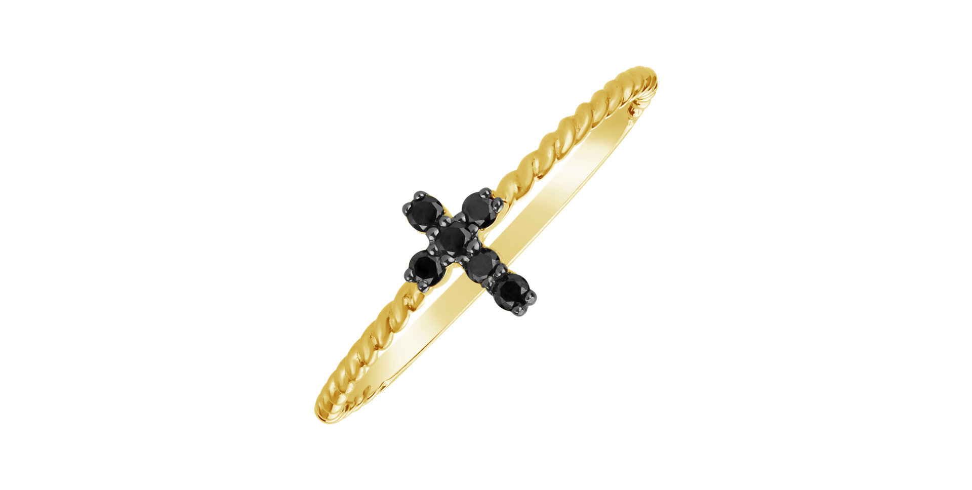 Ring with black diamonds Cross