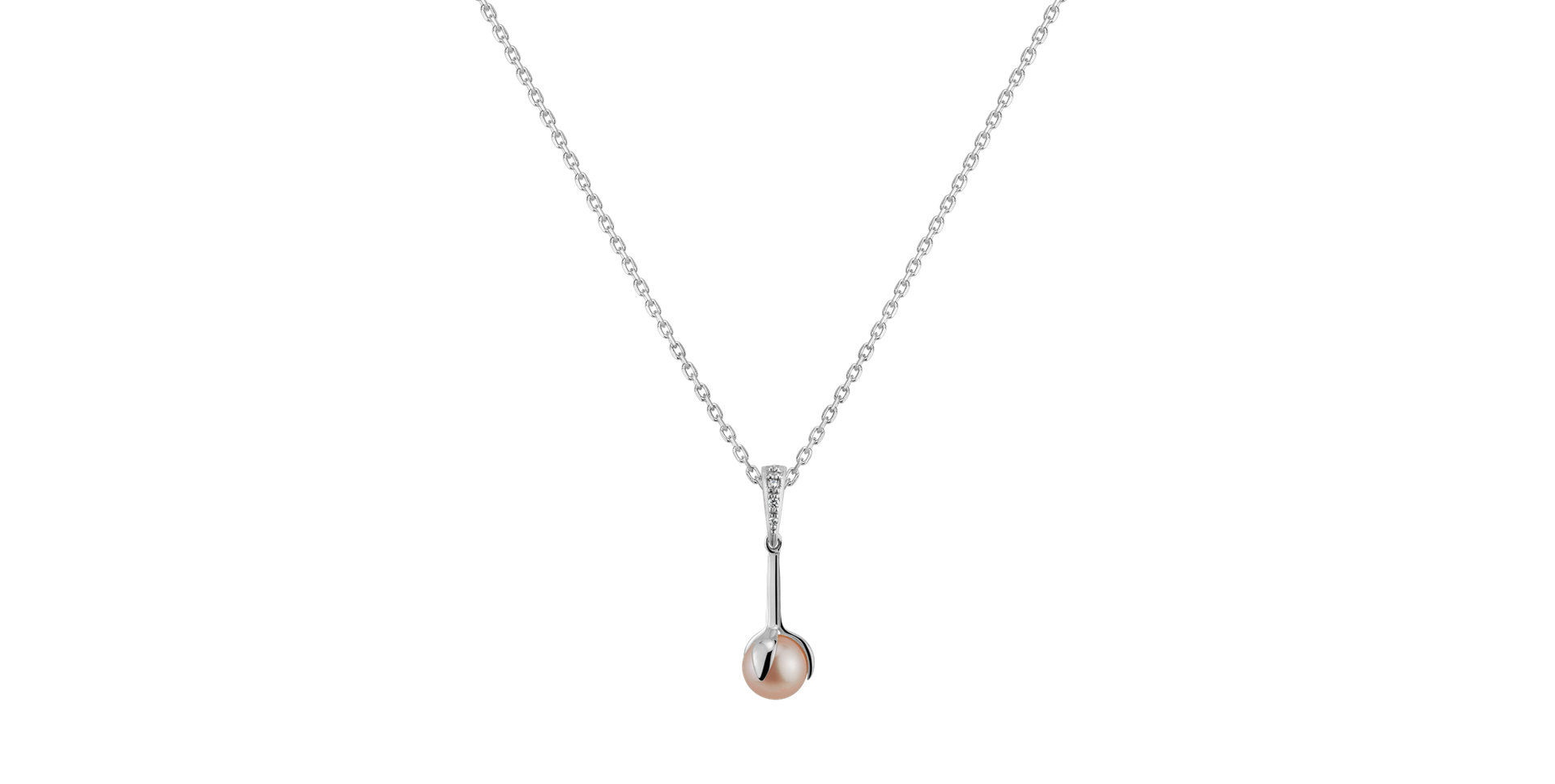 Diamond pendant with Pearl Ocean Love