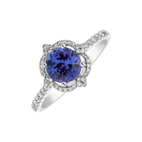 Diamond ring with Tanzanite Ocean Sparkle