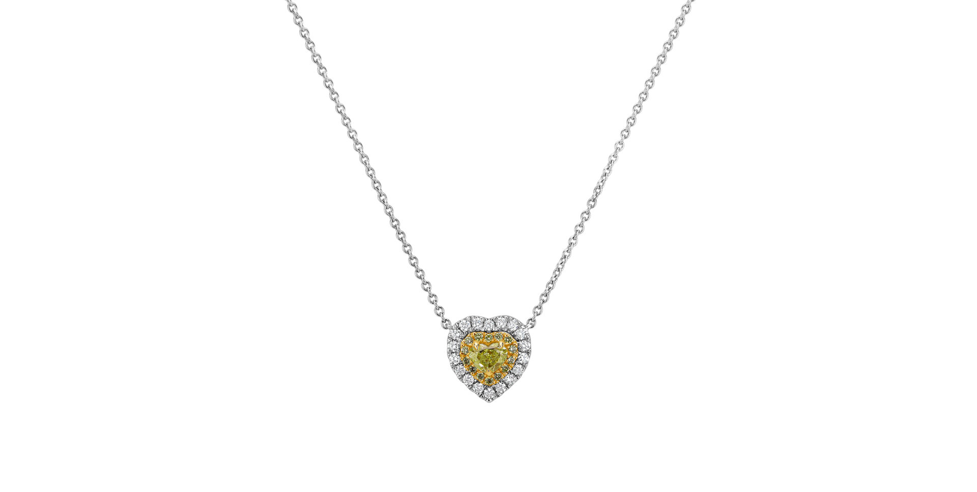 Necklace with yellow and white diamonds Sunny Love