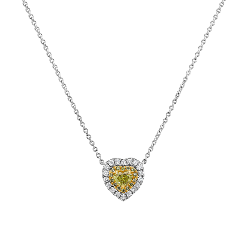 Necklace with yellow and white diamonds Sunny Love
