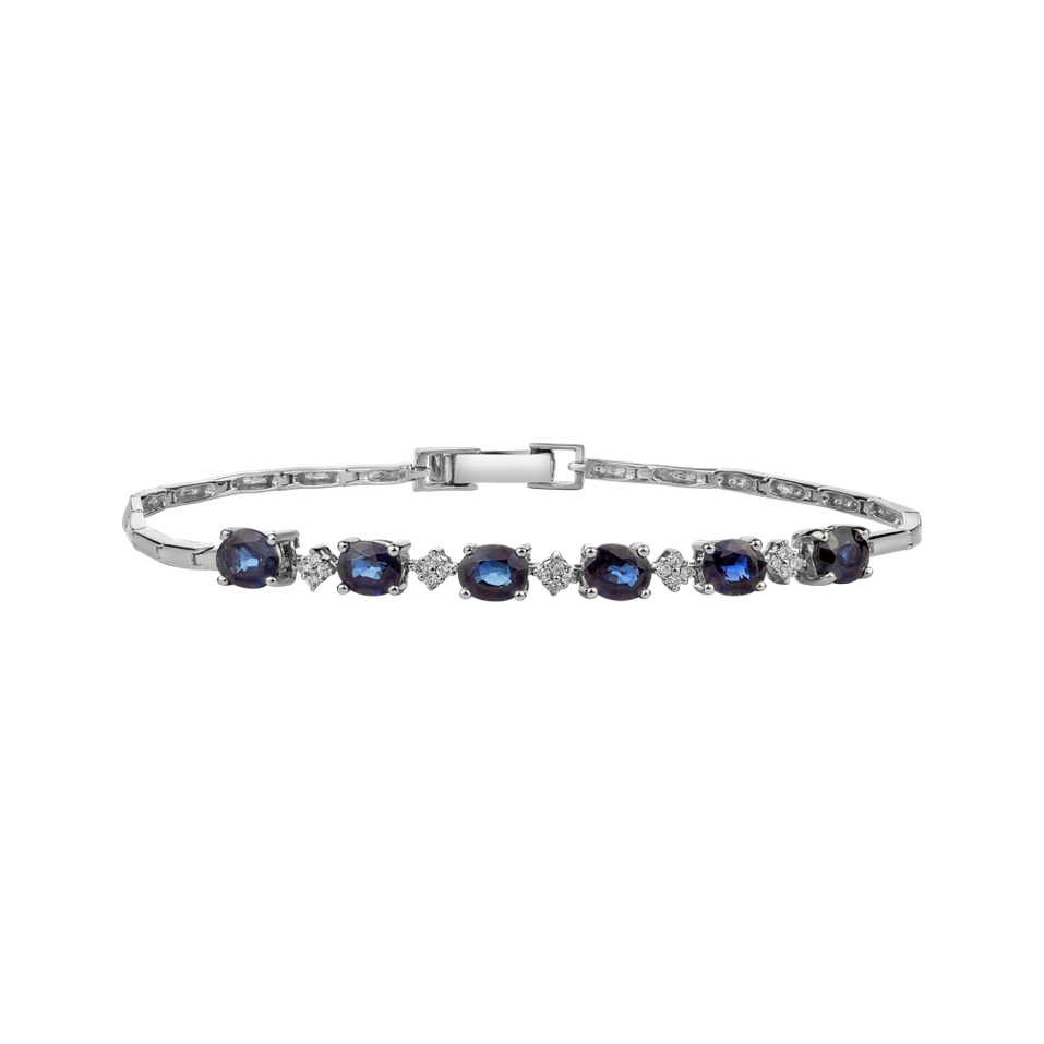 Diamond bracelet with Sapphire Fleur