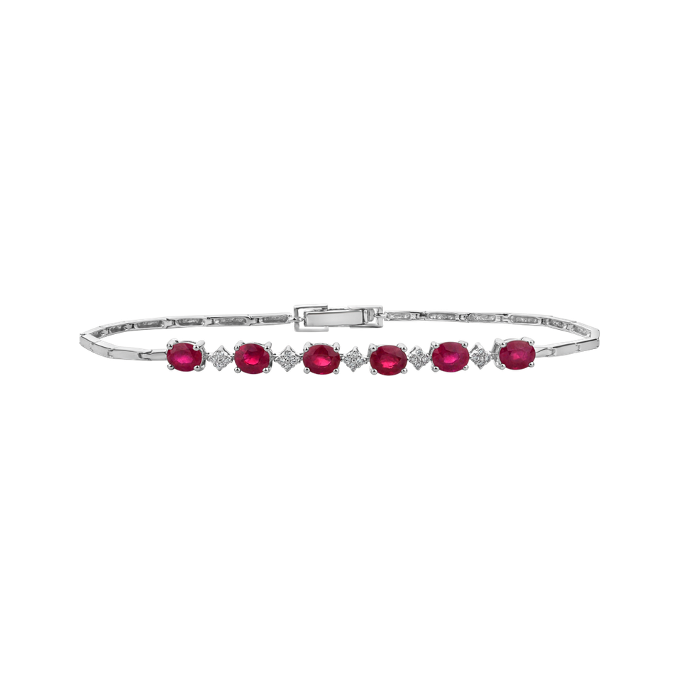 Diamond bracelet with Ruby Fleur
