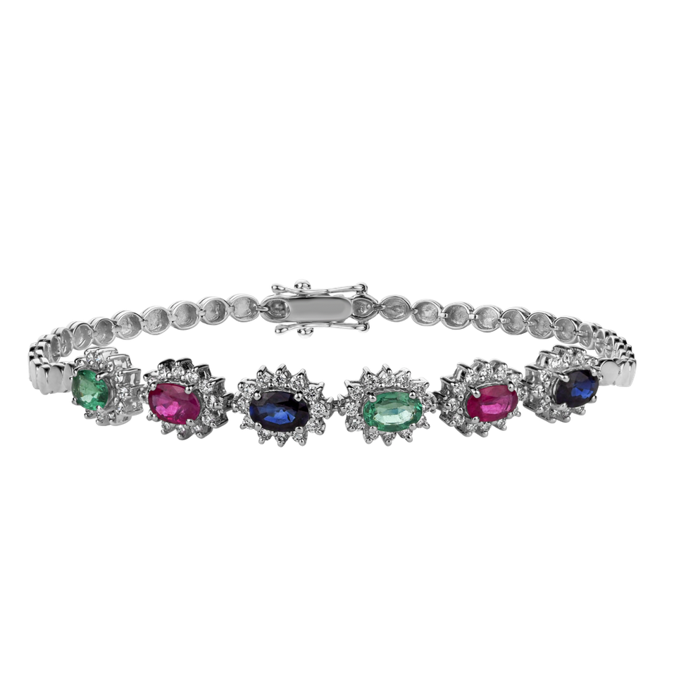 Diamond bracelet with gemstone Royal Rainbow