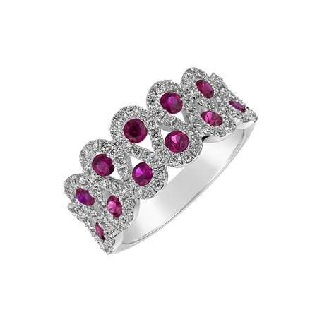 Diamond ring with Ruby Clementine