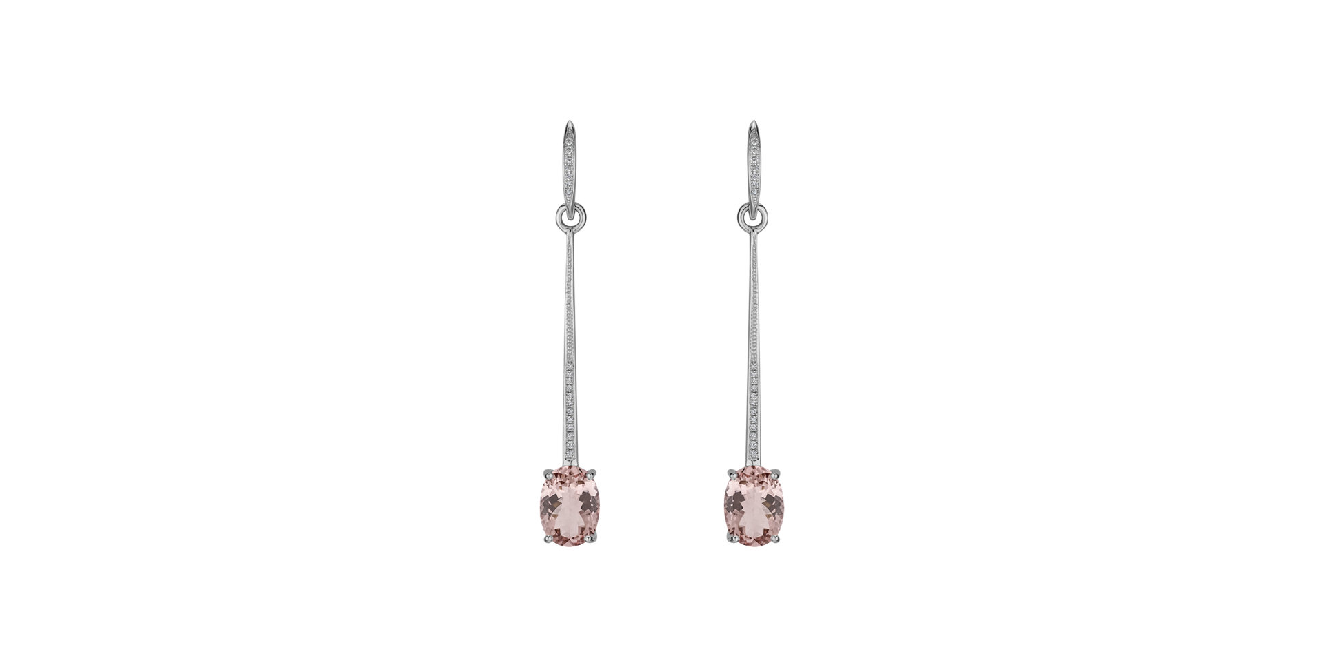 Diamond earrings with Morganite Princely Marvel
