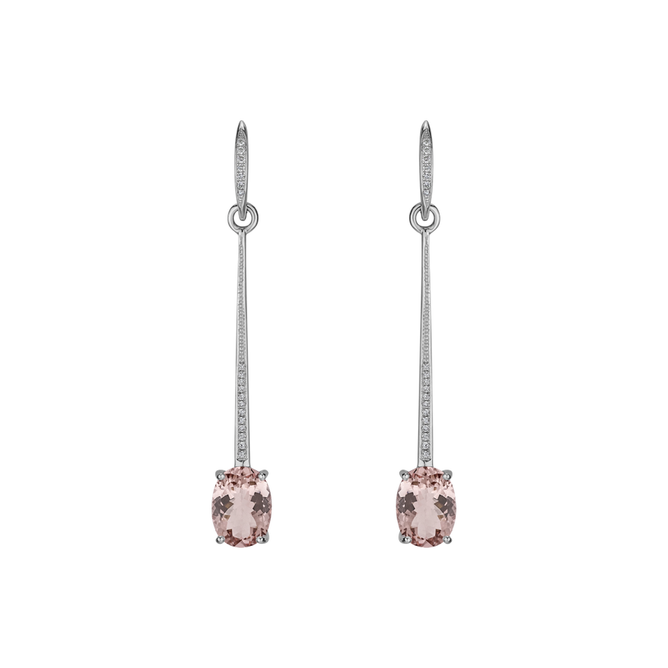 Diamond earrings with Morganite Princely Marvel
