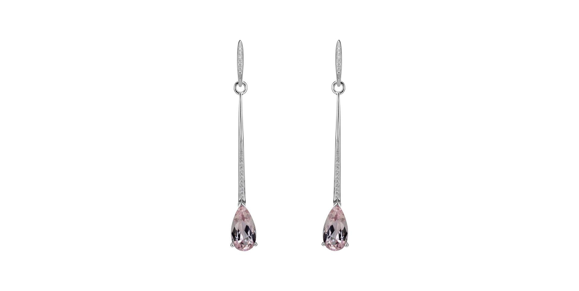 Diamond earrings with Morganite Infinite Marvel