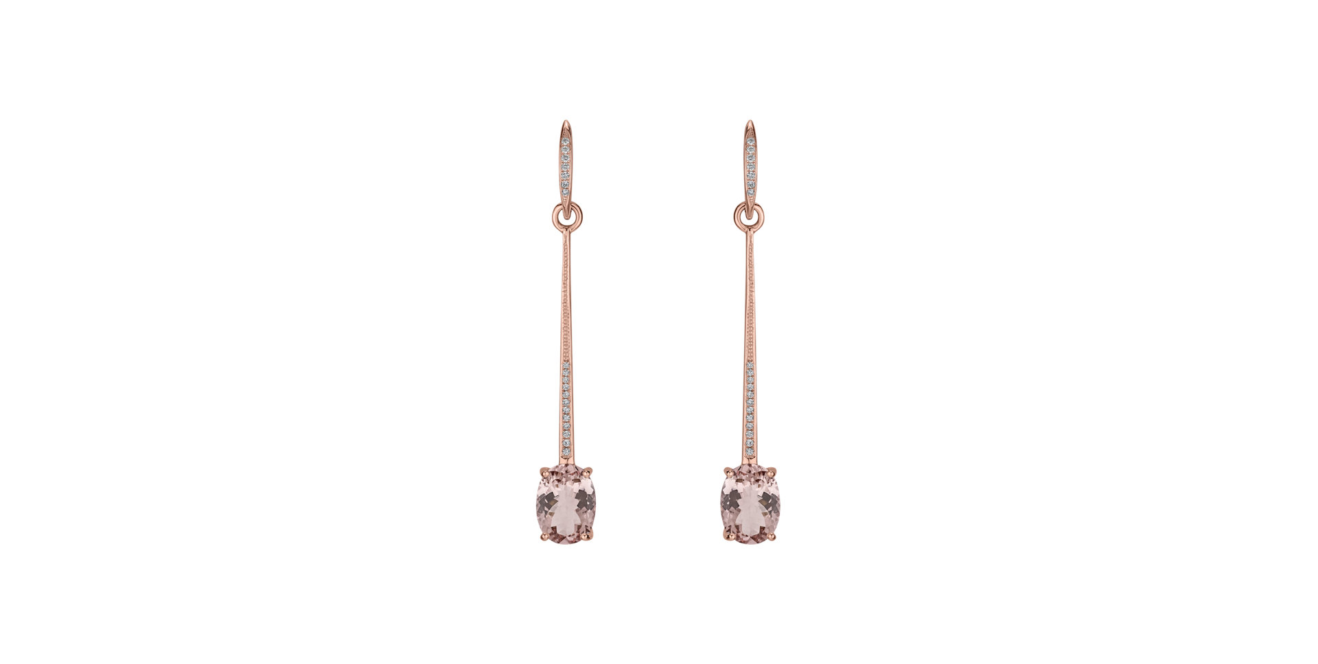Diamond earrings with Morganite Aldwyn