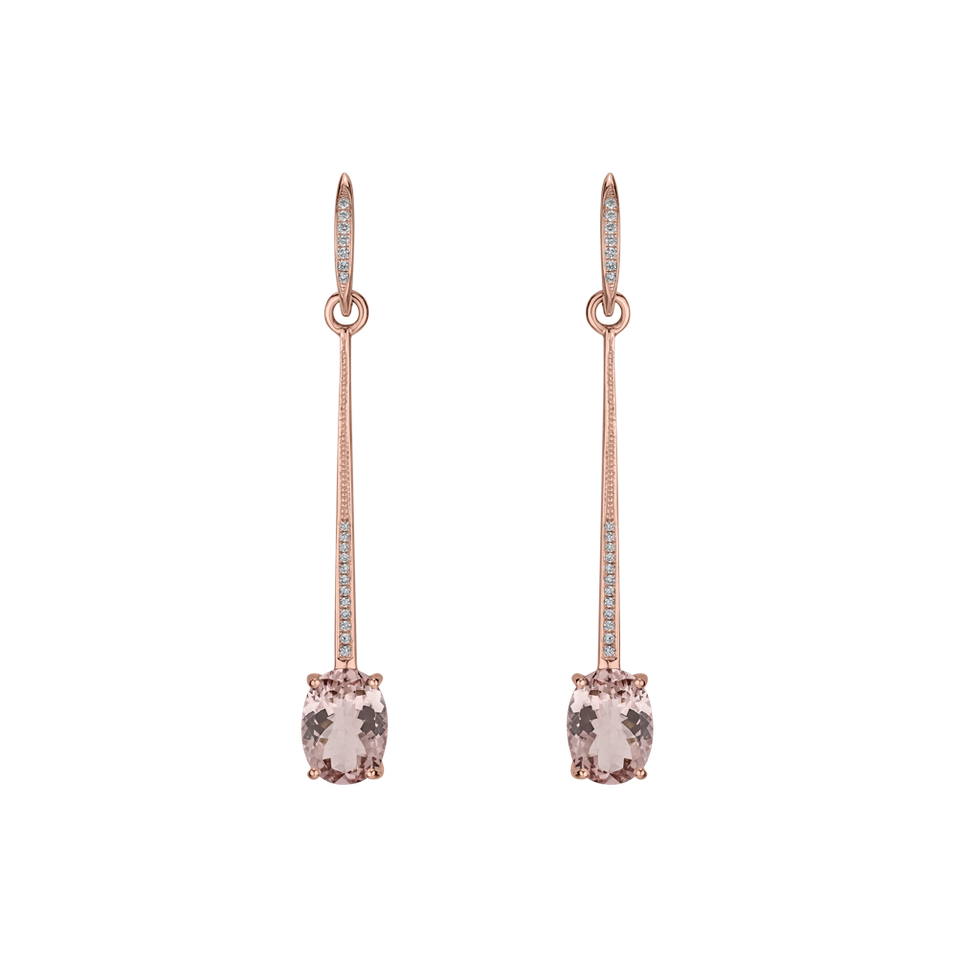 Diamond earrings with Morganite Aldwyn