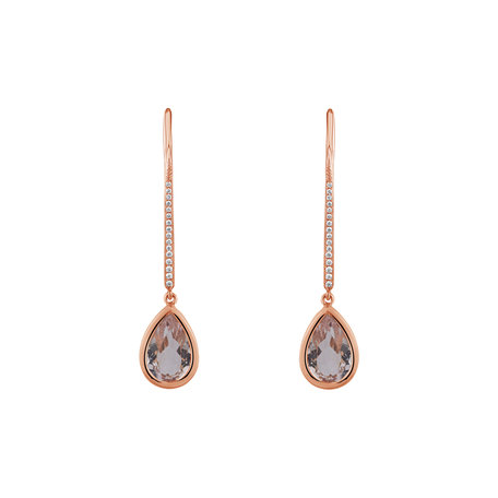 Diamond earrings with Morganite Imaginary Home