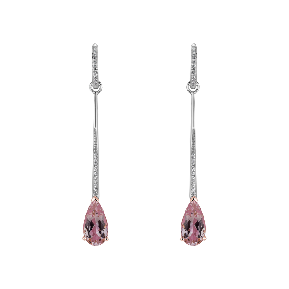Diamond earrings with Morganite Delightful Touch