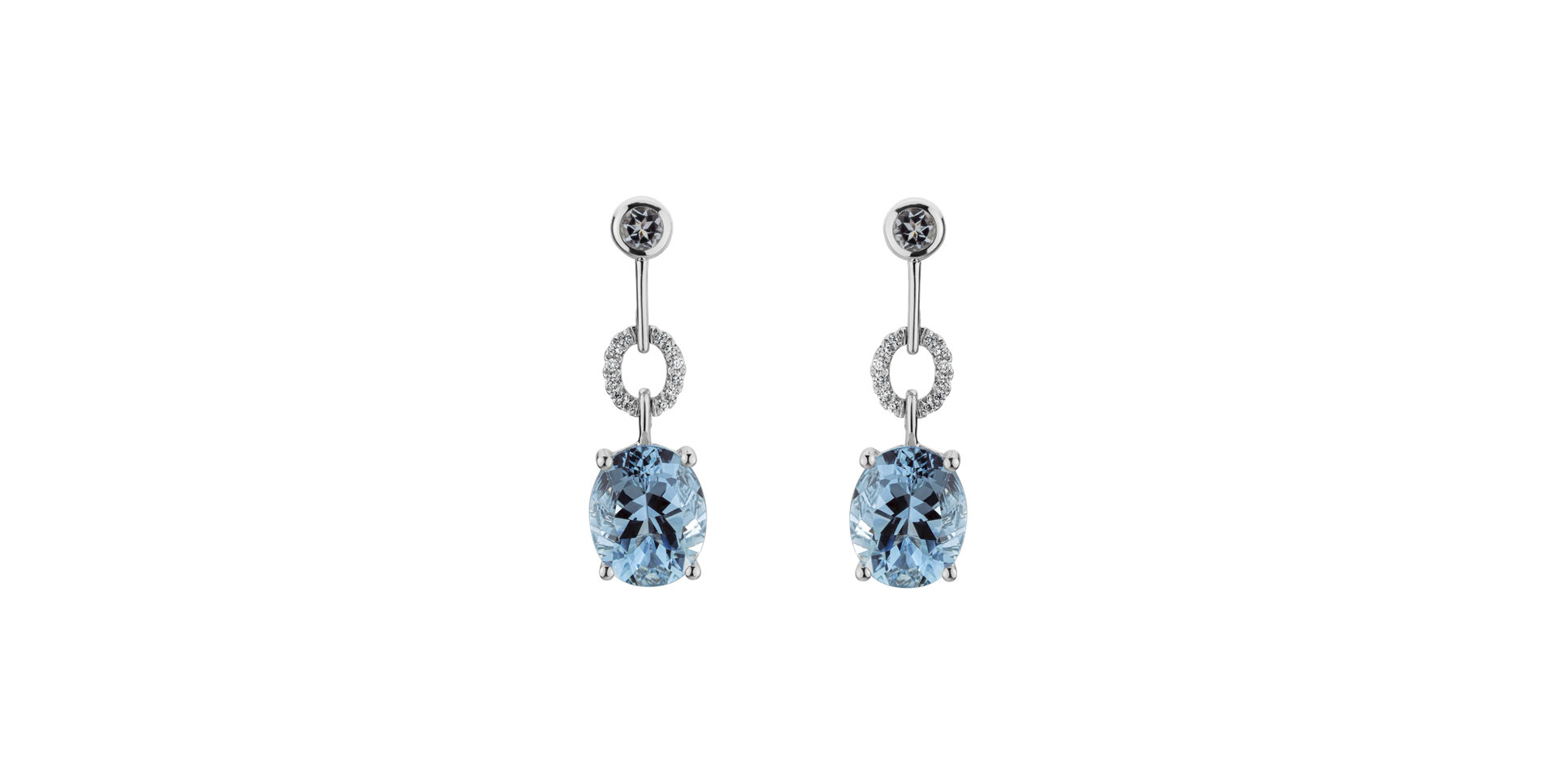 Diamond earrings with Aquamarine Infinite Horizon