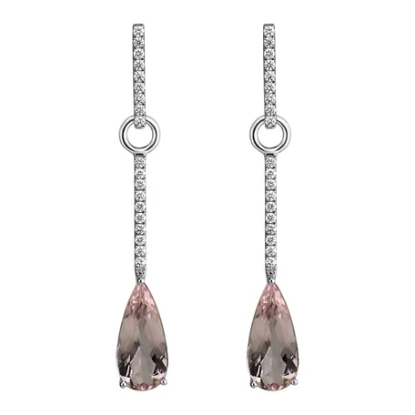 Diamond earrings with Morganite Charming Galaxy