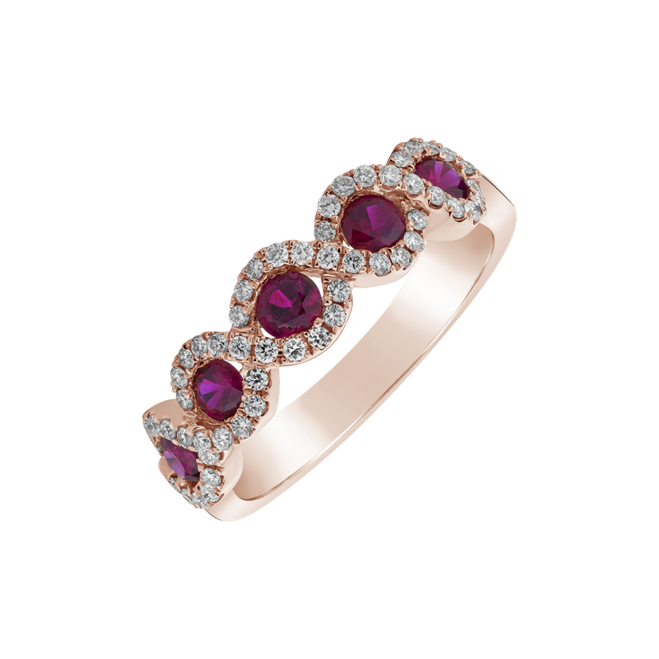 Diamond ring with Ruby Arabella