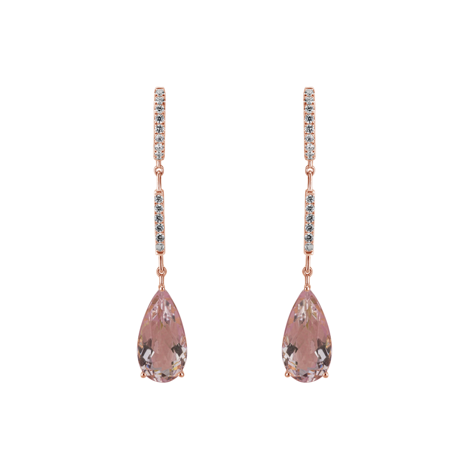 Diamond earrings with Morganite Metabolic