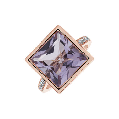 Diamond rings with Amethyst Opulent Dream