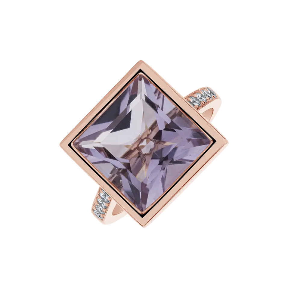 Diamond rings with Amethyst Opulent Dream