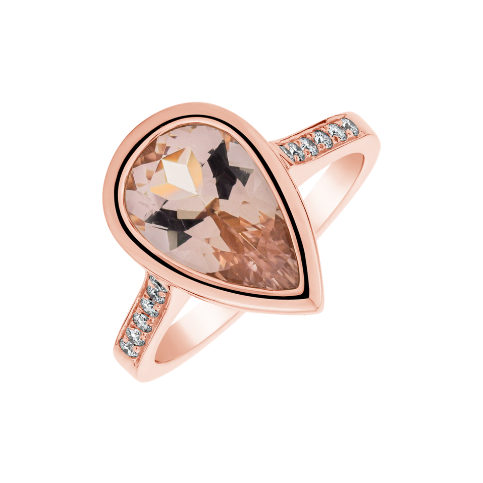 Diamond ring with Morganite Ethereal  Symphony
