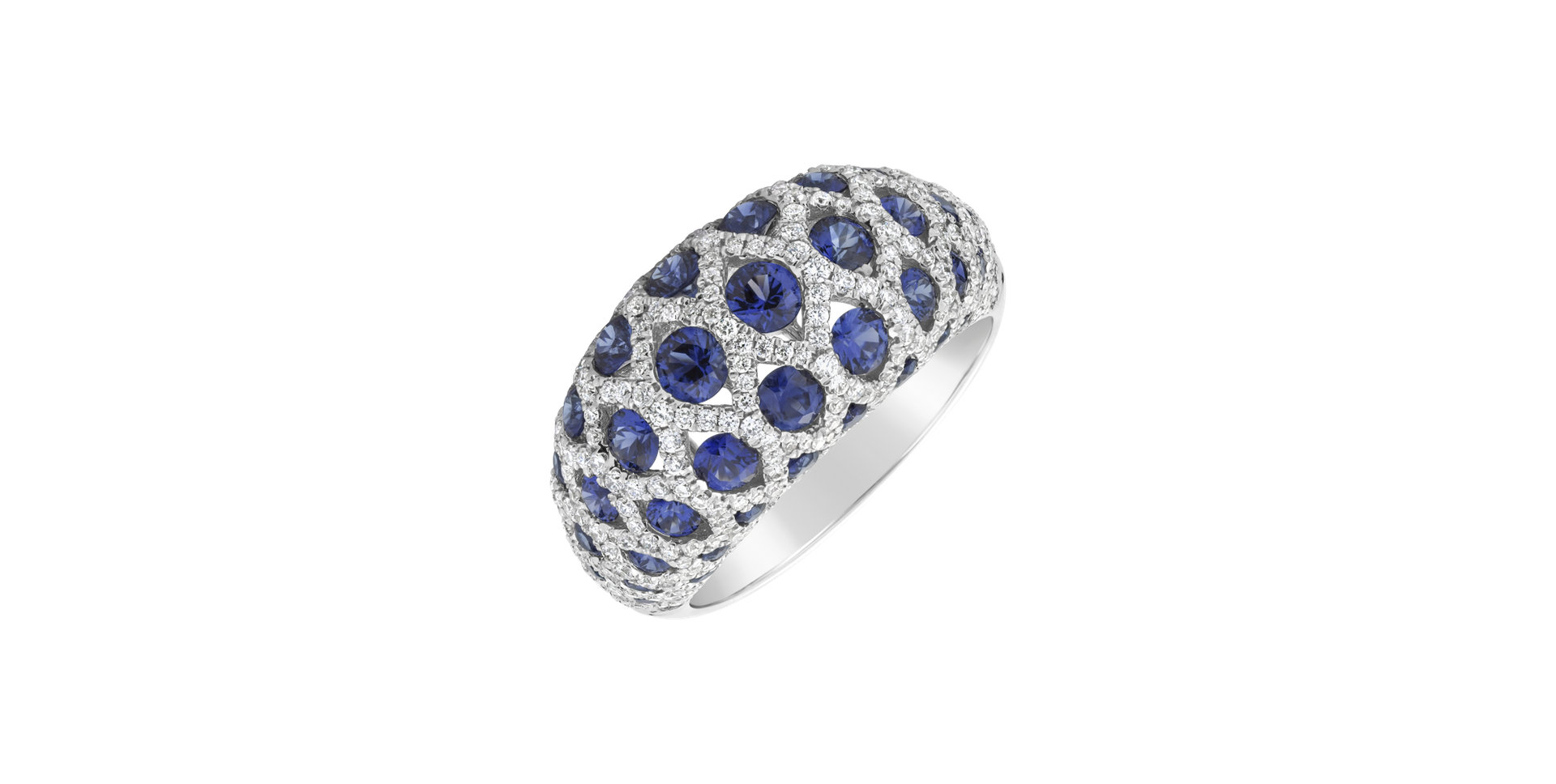 Diamond ring with Sapphire Camille