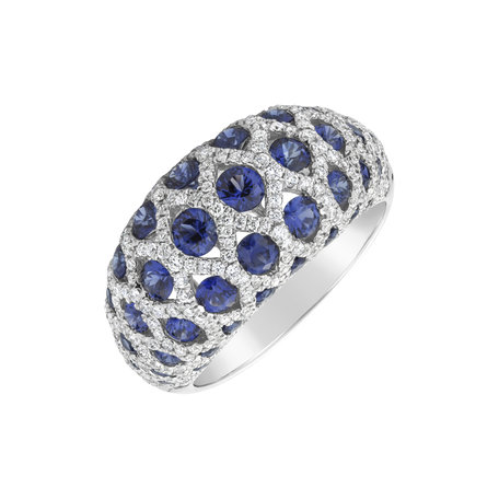 Diamond ring with Sapphire Camille