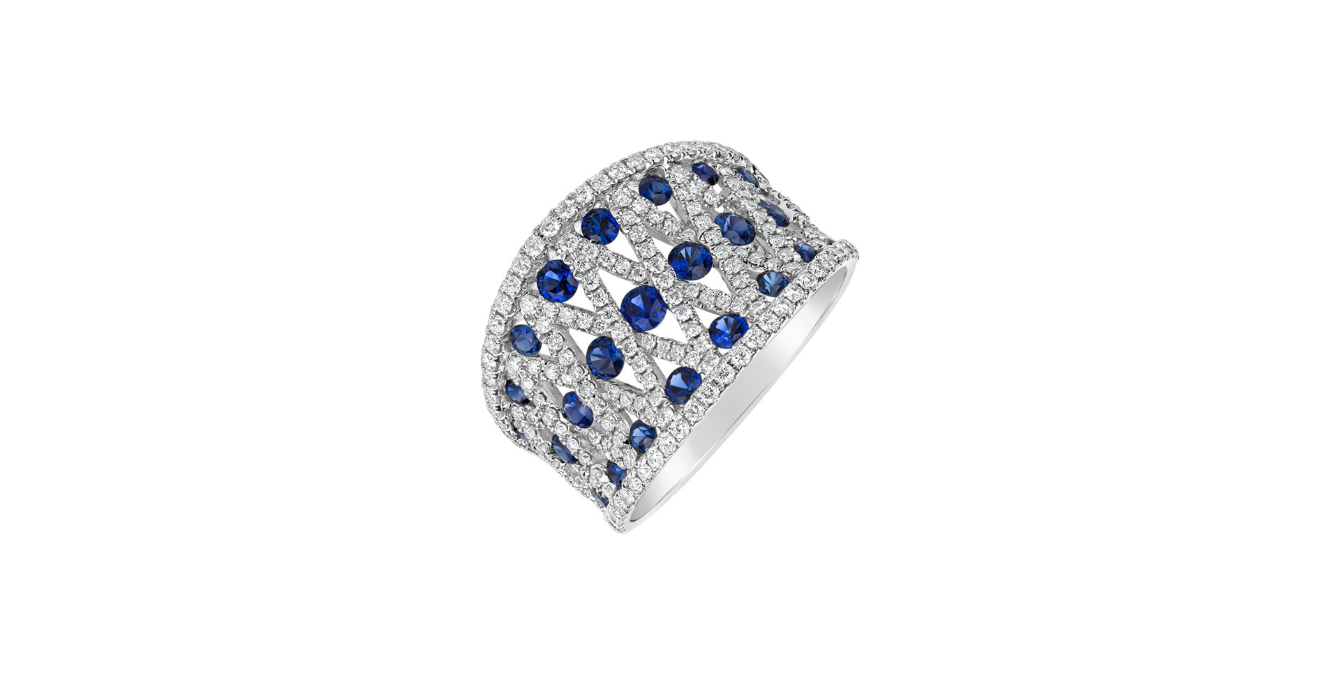 Diamond ring with Sapphire Dominique