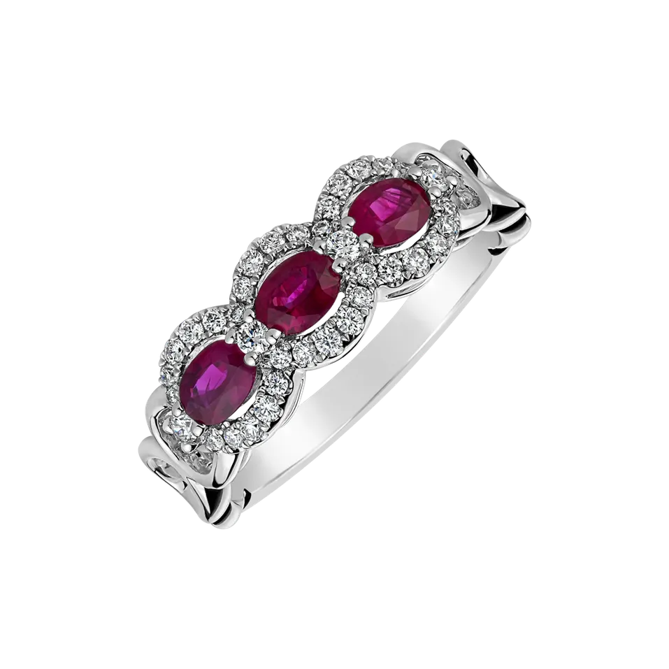 Diamond ring with Ruby Édith