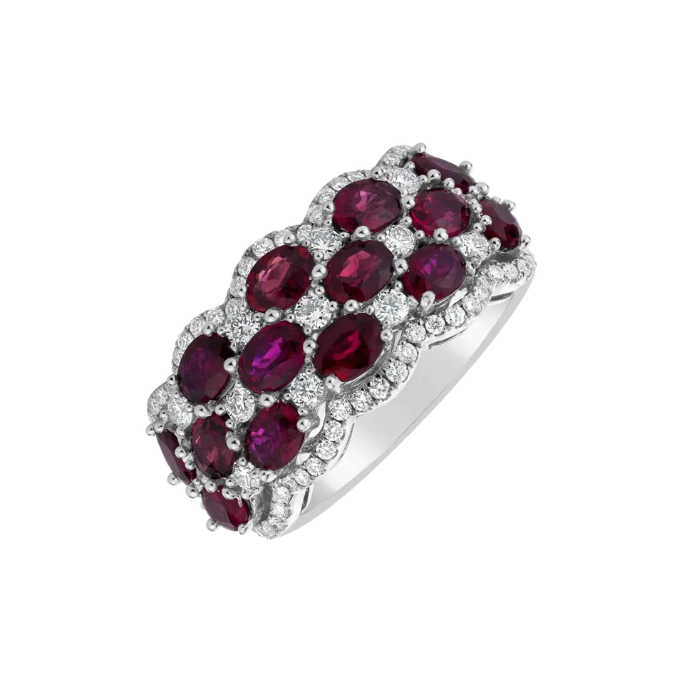 Diamond ring with Ruby Kayla