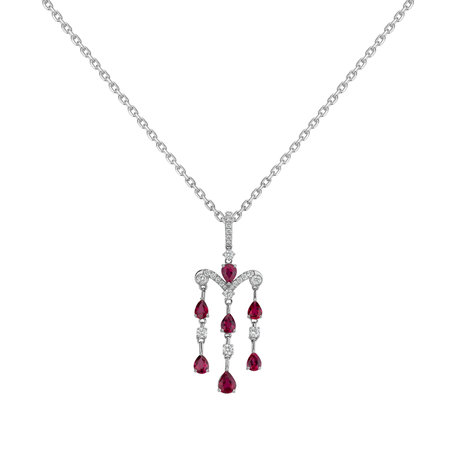 Diamond pendant with Ruby Manette