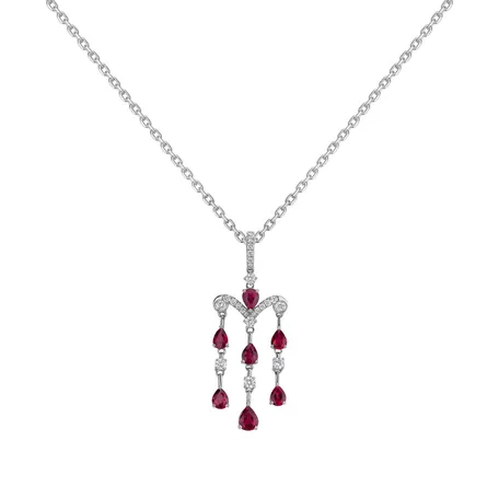 Diamond pendant with Ruby Manette