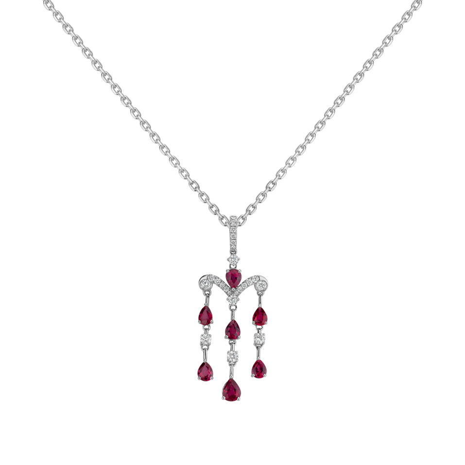 Diamond pendant with Ruby Manette