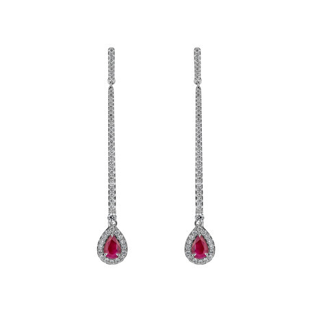 Diamond earrings with Ruby Royal Blood