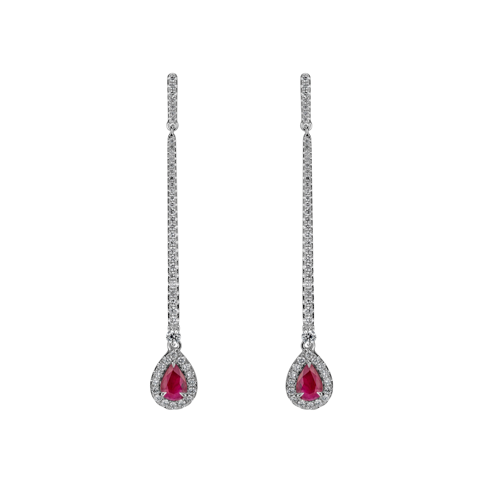 Diamond earrings with Ruby Royal Blood