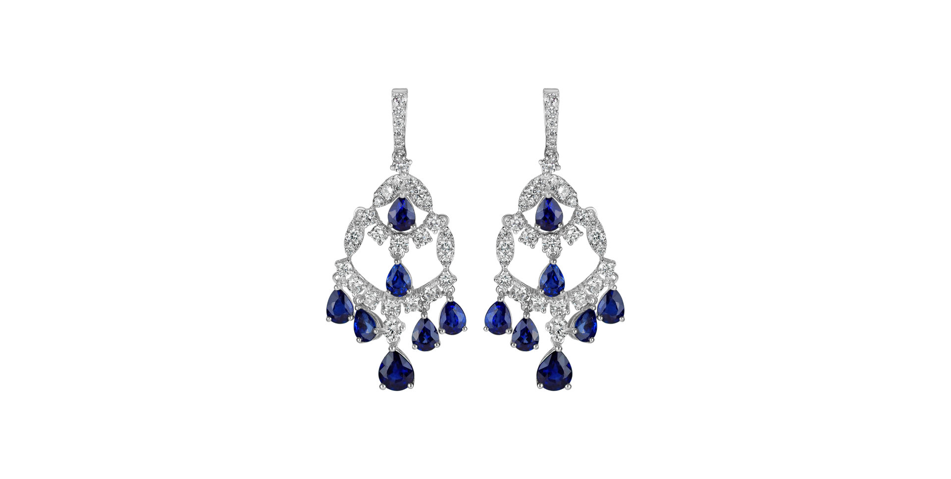 Diamond earrings and Sapphire Imperial Mesh