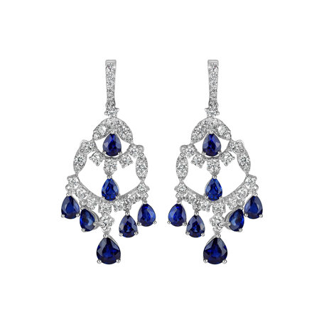 Diamond earrings and Sapphire Imperial Mesh