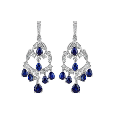 Diamond earrings and Sapphire Imperial Mesh