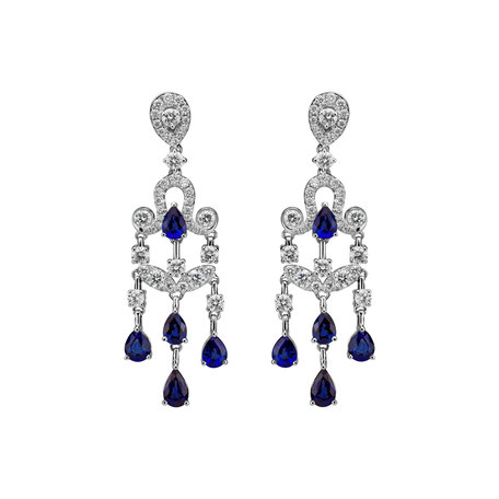 Diamond earrings and Sapphire Oriental Curtain