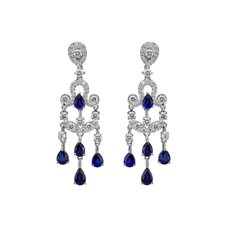 Diamond earrings and Sapphire Oriental Curtain
